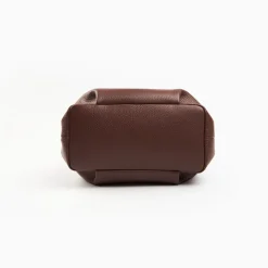 Dark Brown Textured Leather Soft Mini Bag