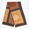 Dark Brown Wool And Silk Stole Alternate Checks