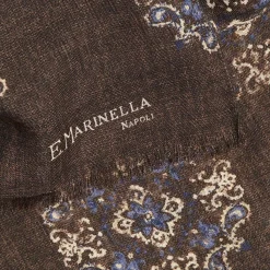 Dark Brown Wool Stole With Floral Decoration