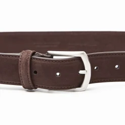 Dark Chocolate Belt In Nabuk