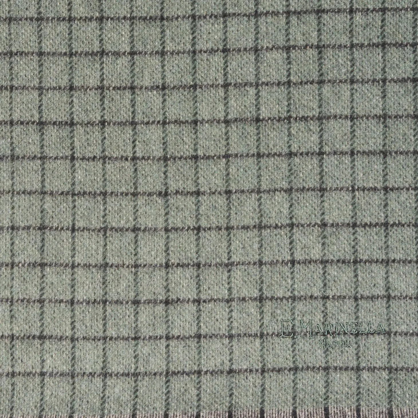 Dark Green Cashmere Small-Check Scarf