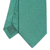 Dark Green Ceremonial Jacquard Silk Tie Small Geometric Pattern