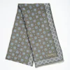 Dark Green Double Patterned Wool And Silk Scarf