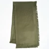 Dark Green Em Logo Wool And Silk Stole