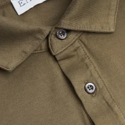 Dark Green Jersey Long Sleeve Polo Shirt