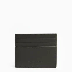 Dark Green Leather Credit Card Holder - 7 Compartments