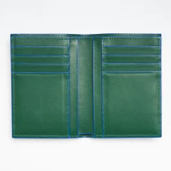 Dark Green Leather Vertical Wallet