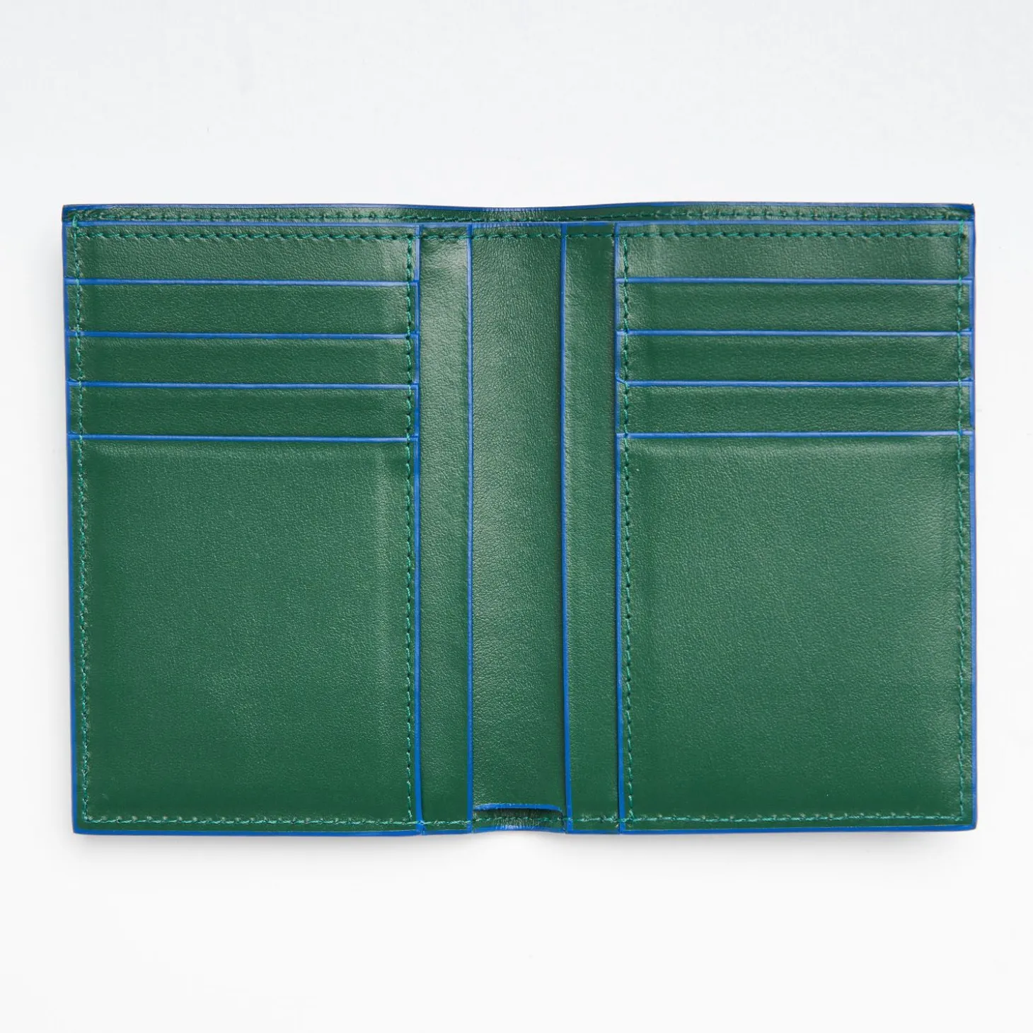 Dark Green Leather Vertical Wallet