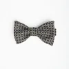 Dark Green Pre-Knotted Bowtie Small Flower Pattern