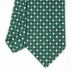 Dark Green Sartorial Classic Silk Tie - Small Flower Pattern