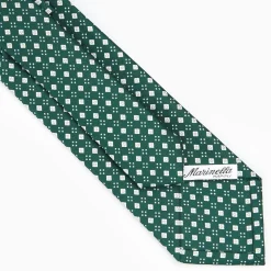 Dark Green Sartorial Classic Silk Tie - Small Flower Pattern