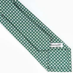 Dark Green Sartorial Classic Silk Tie - Small Flower Pattern
