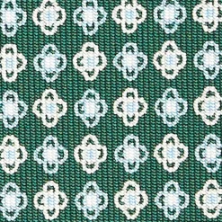Dark Green Sartorial Classic Silk Tie - Small Flower Pattern