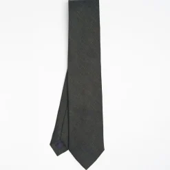 Dark Green Sartorial Linen Tie - Solid Color