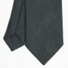 Dark Green Sartorial Linen Tie Solid Color