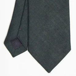 Dark Green Sartorial Linen Tie Solid Color