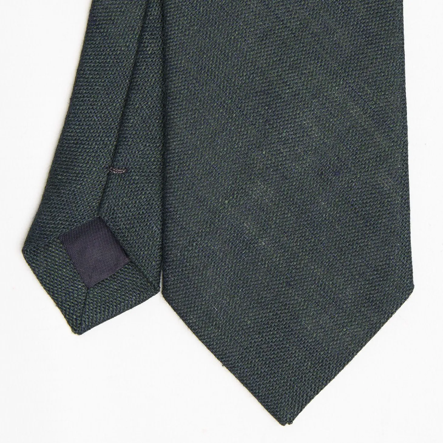 Dark Green Sartorial Linen Tie Solid Color