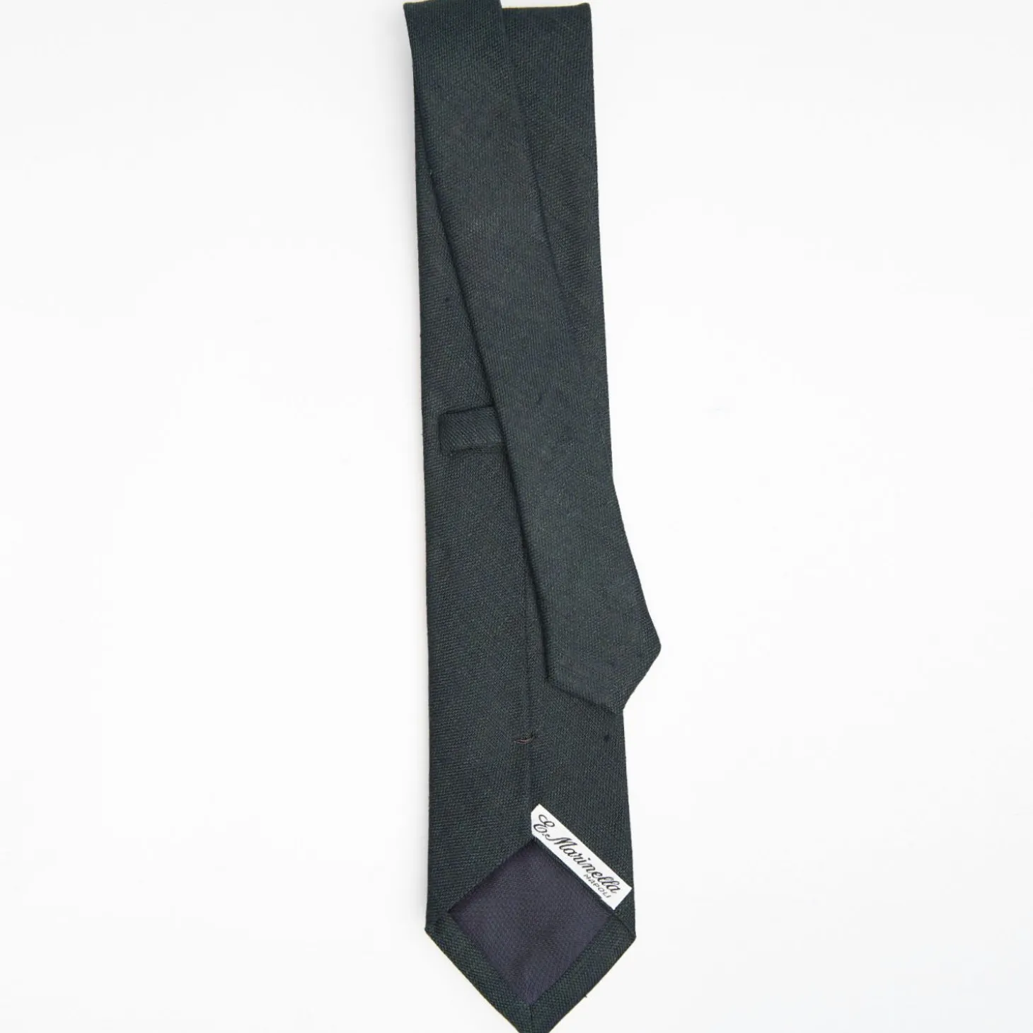 Dark Green Sartorial Linen Tie Solid Color