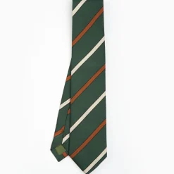 Dark Green Sartorial Striped Silk Tie