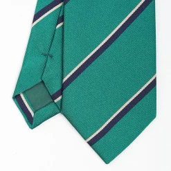 Dark Green Sartorial Striped Silk Tie