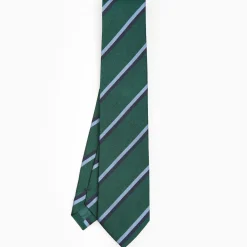 Dark Green Sartorial Striped Silk Tie