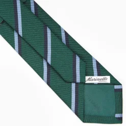 Dark Green Sartorial Striped Silk Tie