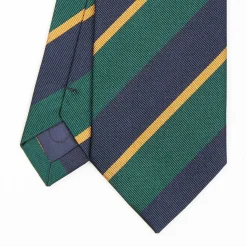 Dark Green Sartorial Striped Silk Tie