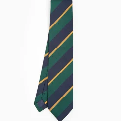 Dark Green Sartorial Striped Silk Tie