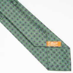 Dark Green Silk And Orange Fiber Tie