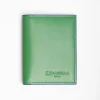 Dark Green Smooth Leather Folding Card Holder - 10 Compartments