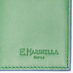 Dark Green Smooth Leather Folding Card Holder - 10 Compartments