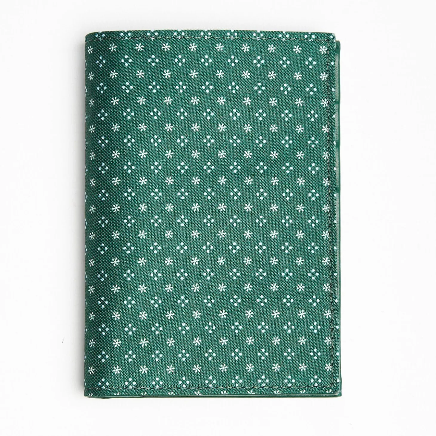 Dark Green Vertical Wallet In Silk And Leather