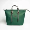 Dark Green Weekend Bag With Leather Trim