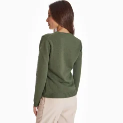 Dark Green Wool And Cashmere Crewneck