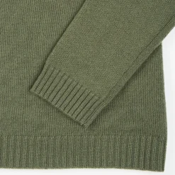 Dark Green Wool And Cashmere Crewneck