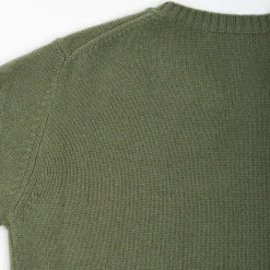 Dark Green Wool And Cashmere Crewneck