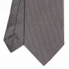 Dark Grey Ceremonial Jacquard Silk Tie - Small Polka Dot Pattern