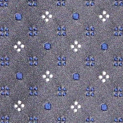 Dark Grey Cerimonial Silk Satin Tie Small Geometric Pattern
