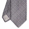 Dark Grey Cerimonial Silk Satin Tie Small Geometric Pattern