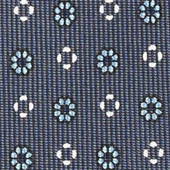 Dark Grey Extra Long Sartorial Silk Tie - Small Flower Pattern