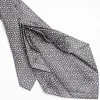Dark Grey 9 Fold Sartorial Silk Tie - Small Geometric Pattern