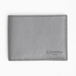 Dark Grey Hammered Leather Horizontal Wallet