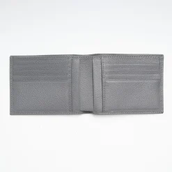 Dark Grey Hammered Leather Horizontal Wallet