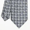Dark Grey Heritage Silk Tie - Large Flower Pattern