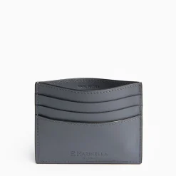 Dark Grey Leather Credit Card Holder