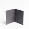Dark Grey Leather Folding Card Holder - 10 Compartments