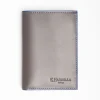 Dark Grey Leather Vertical Wallet