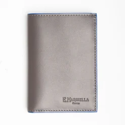 Dark Grey Leather Vertical Wallet