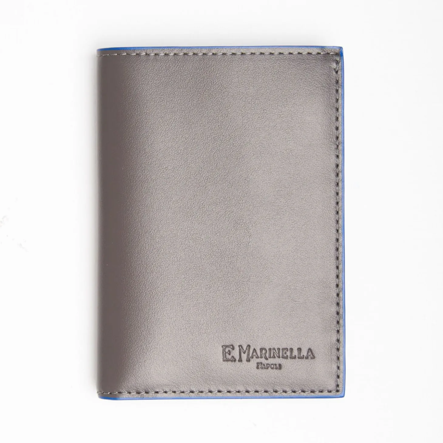 Dark Grey Leather Vertical Wallet