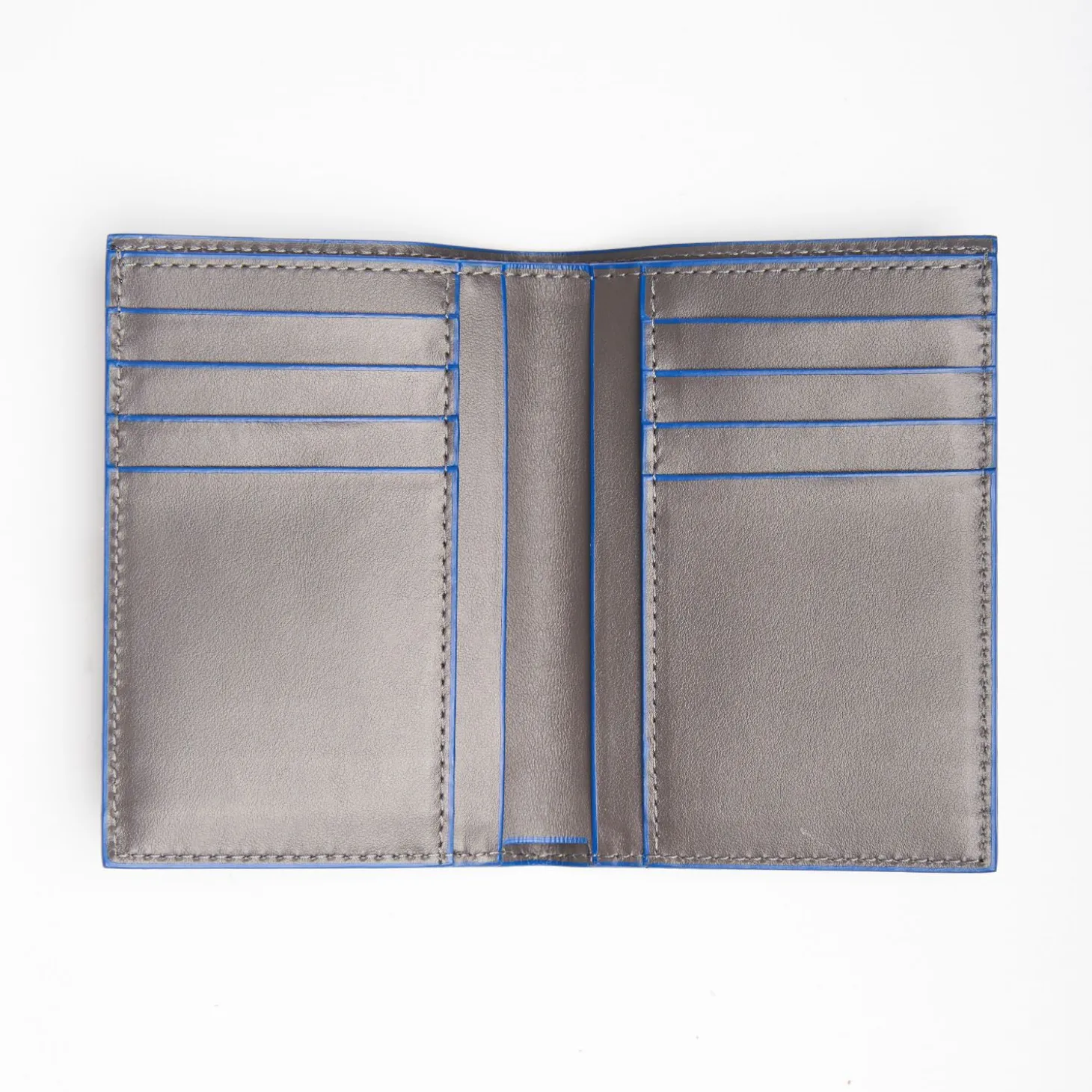 Dark Grey Leather Vertical Wallet